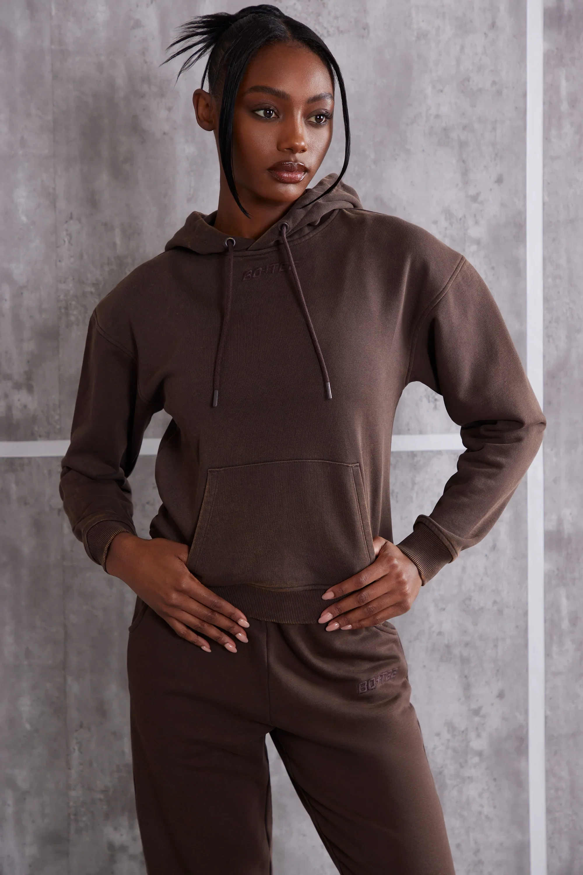Hooded Sweatshirt in Brown