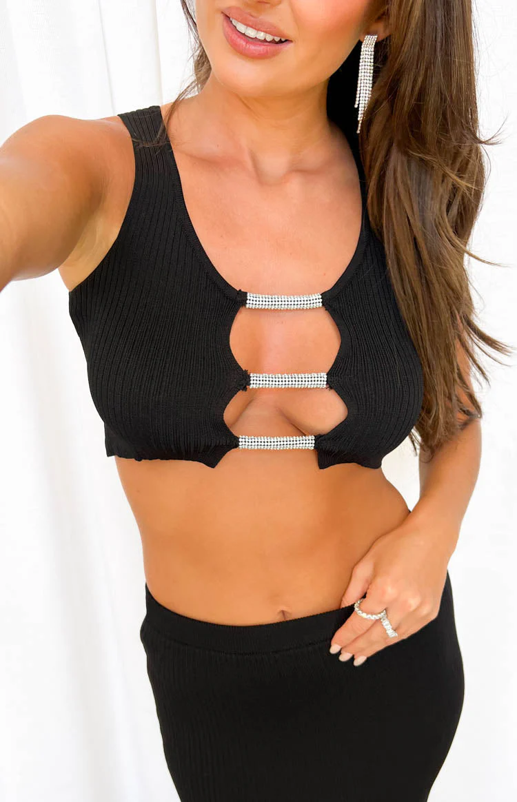 Tammie Black Chain Tank