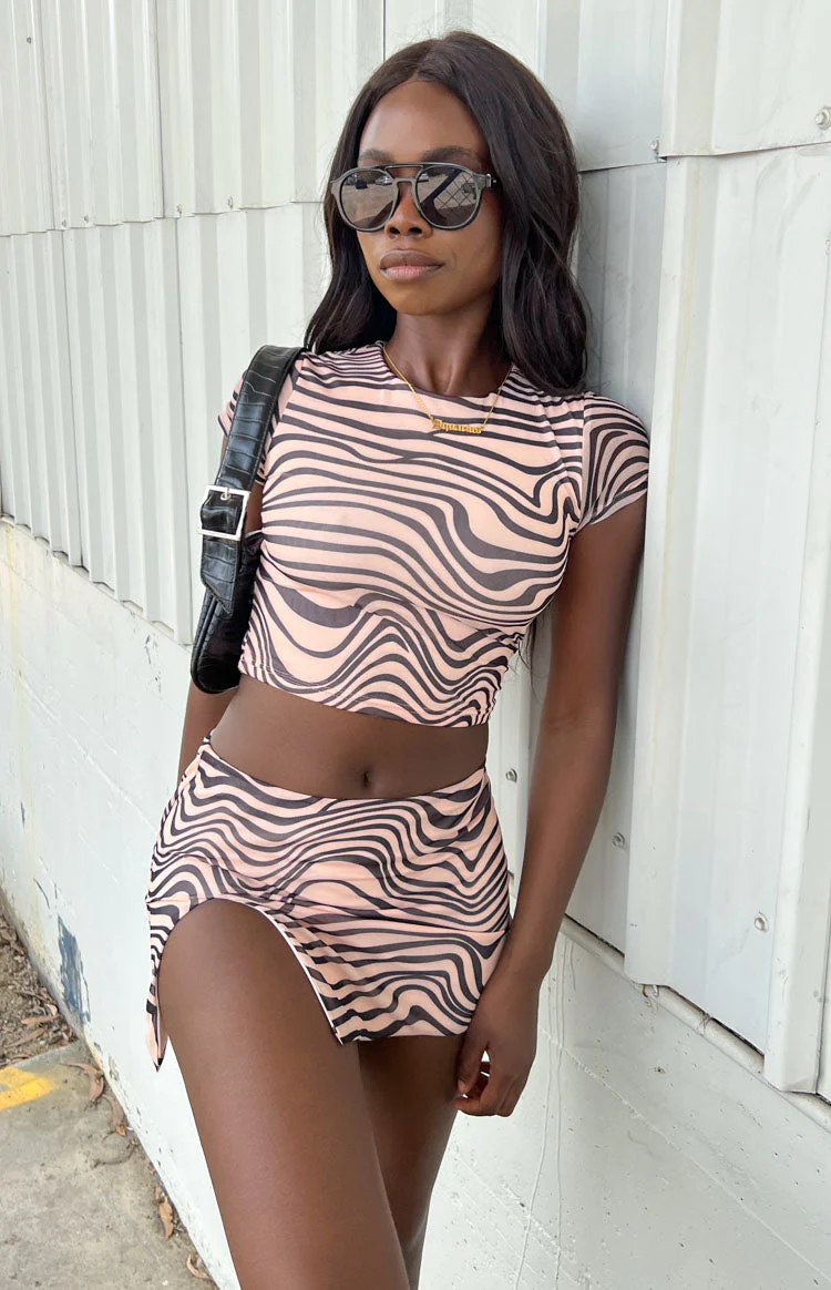 Rosalie Beige Mini Skirt