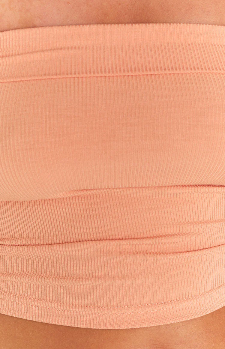 Kerrie Orange Rib Tube Top