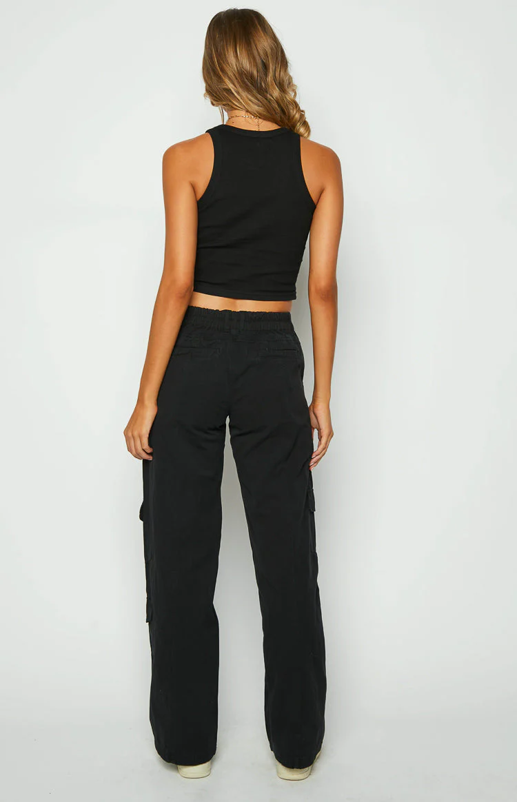 Millie Black Low Rise Cargo Trousers