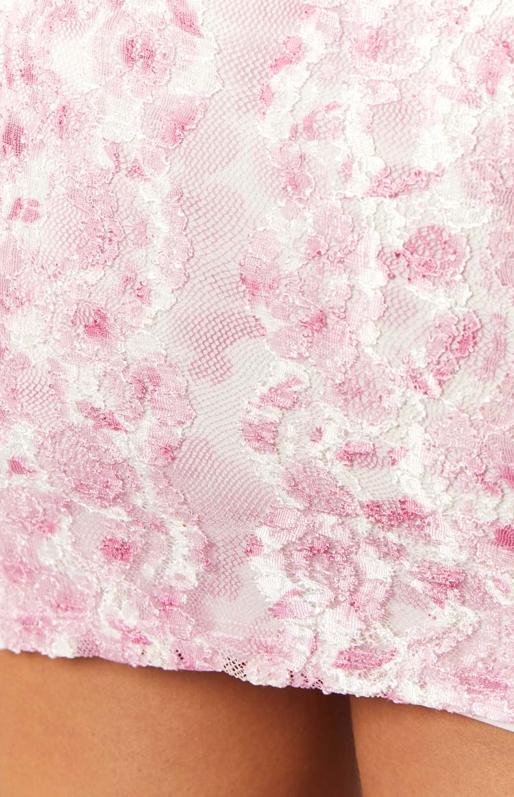 Keziah Pink Lace Mini Skirt