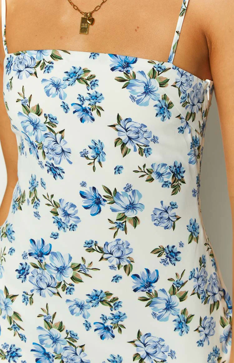Lia Blue Floral Mini Dress