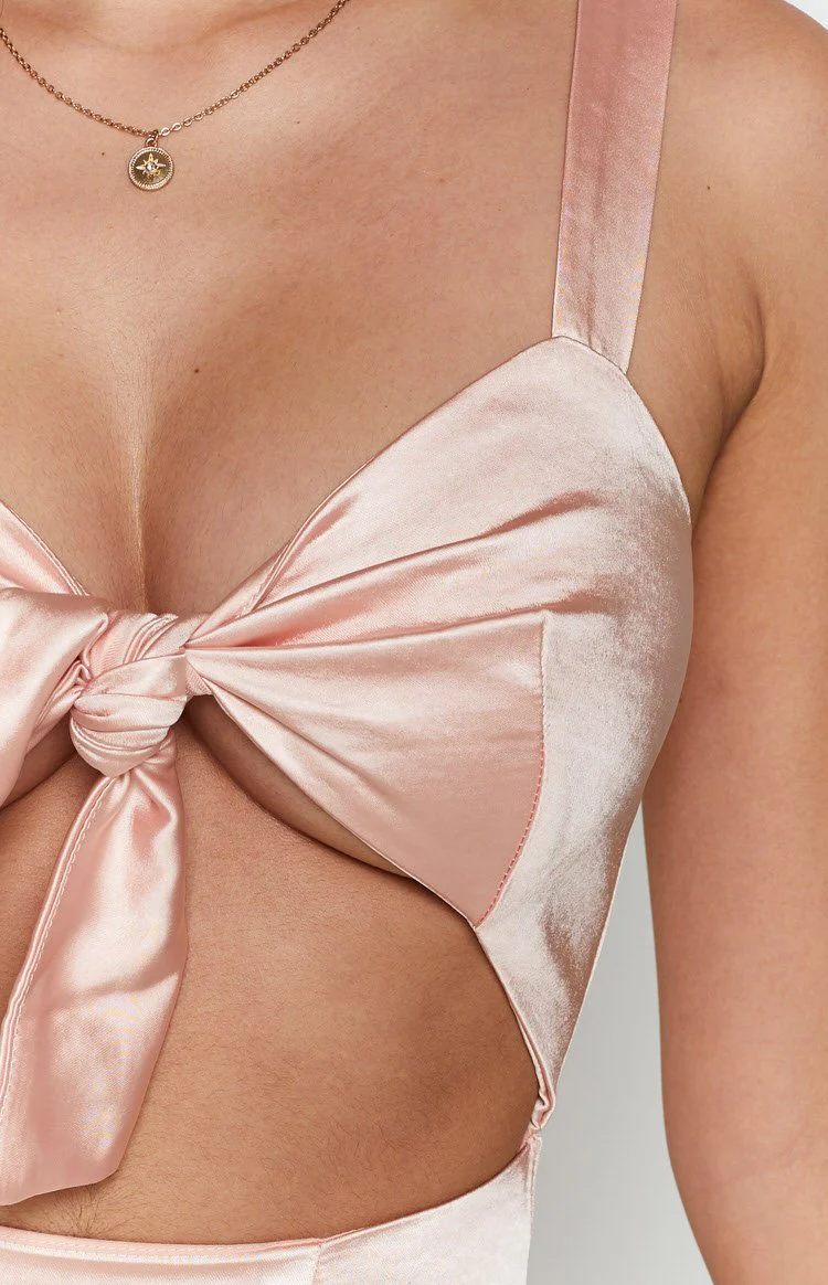 Faithful Mini Dress Pink Satin