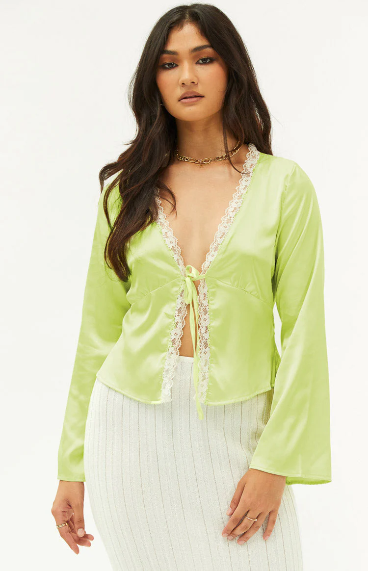 Kamala Lime Green Long Sleeve Top