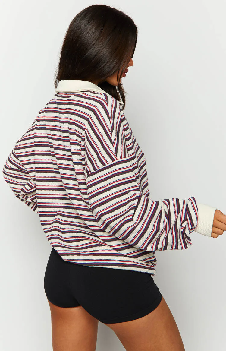 Lioness Porcelain Multi Striped Rugby Jersey