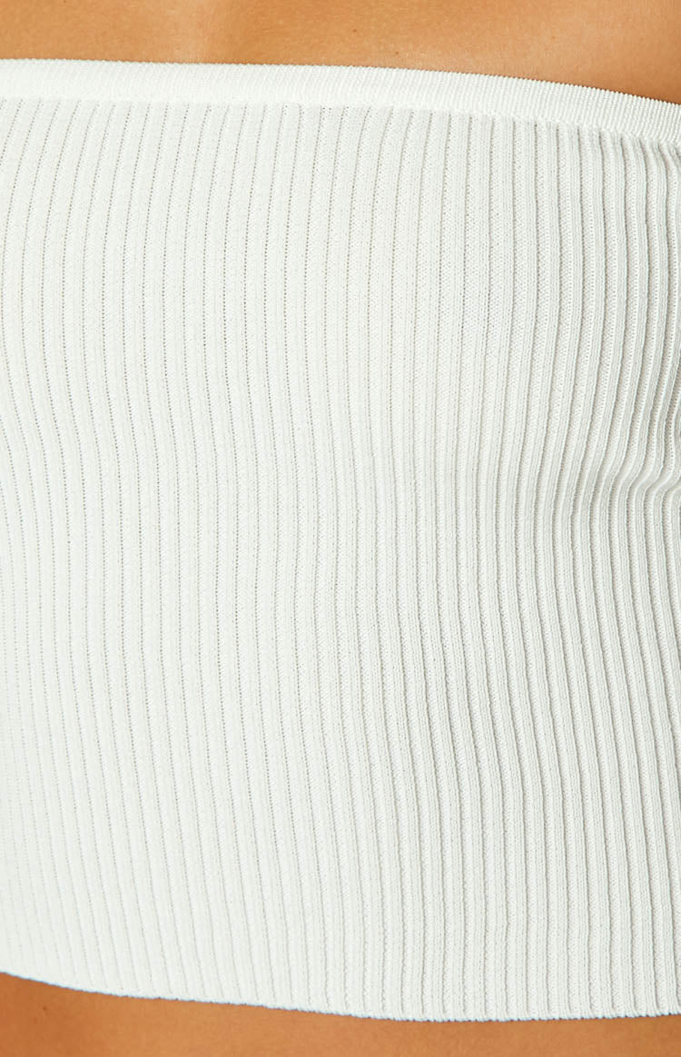Rinna White Knit Halter Top