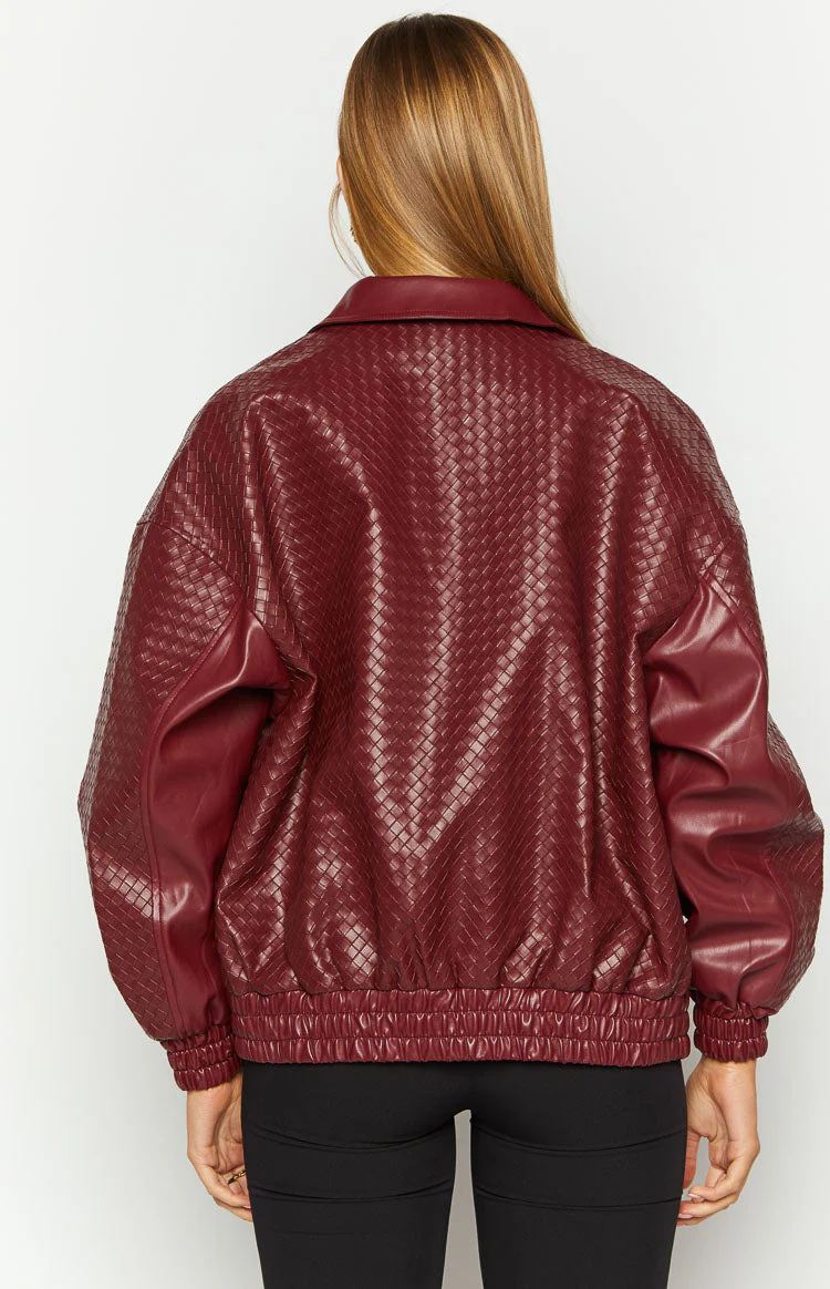 Lioness Kenny Burgundy Bomber Jacket