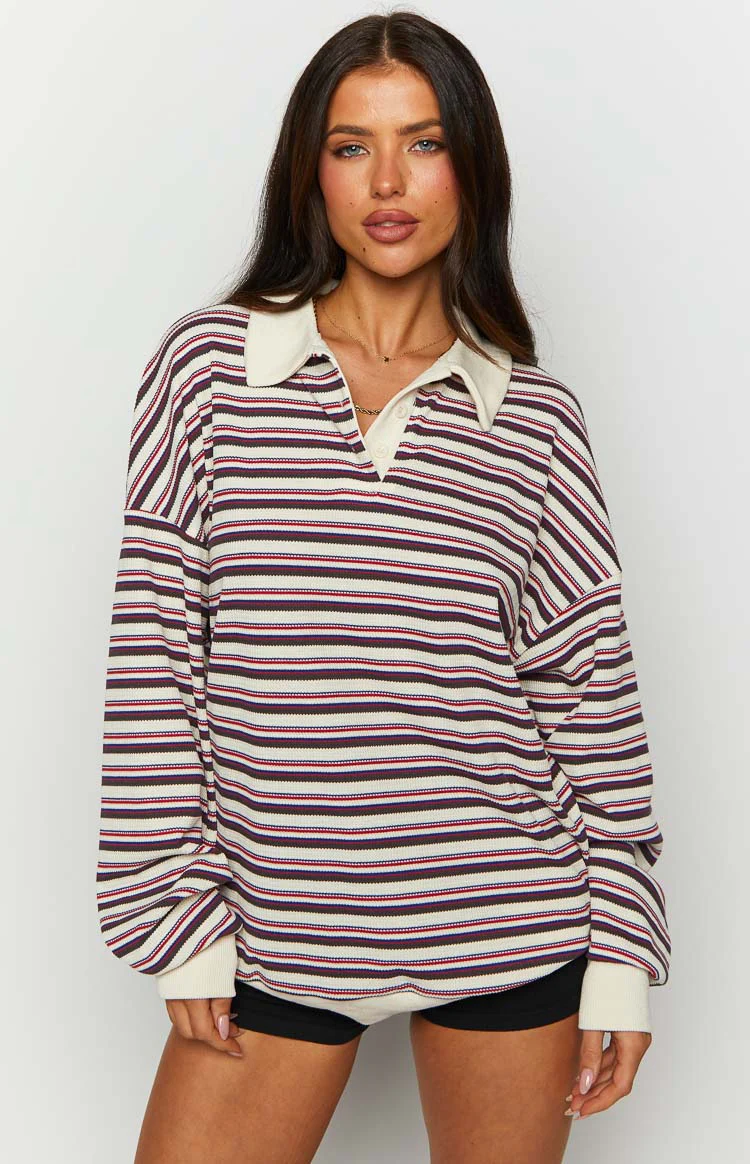 Lioness Porcelain Multi Striped Rugby Jersey