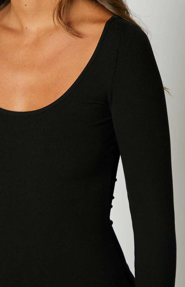 Lily Black Long Sleeve Maxi Dress