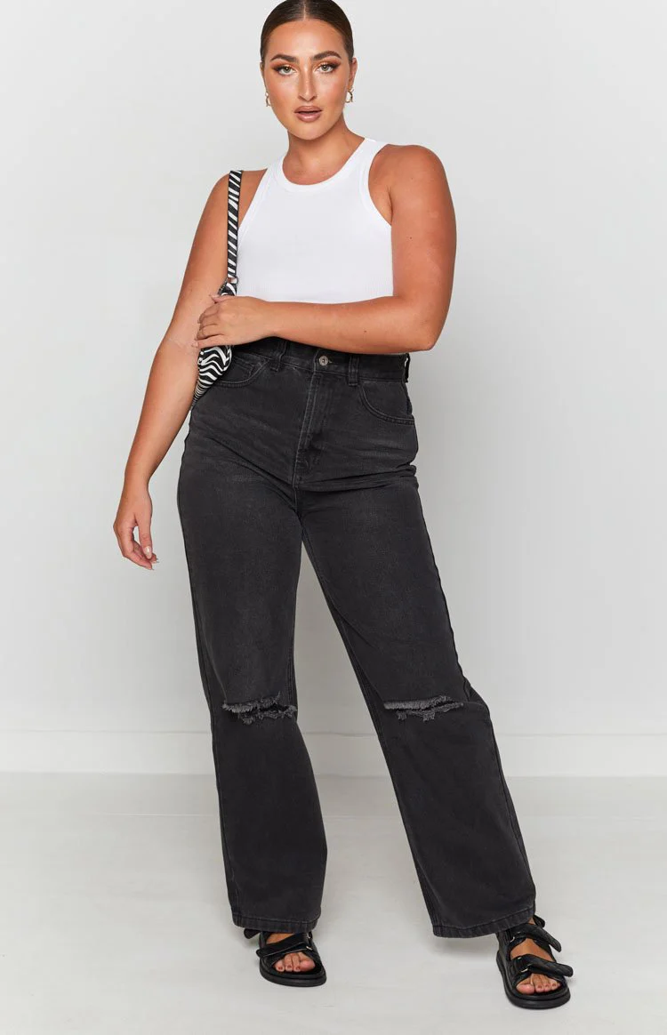 Robin Wide Leg Jeans Black Wash