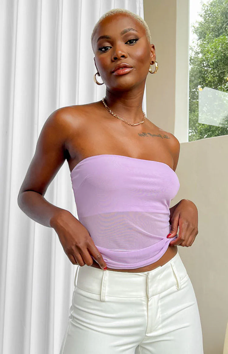 Hilux Lilac Mesh Bandeau Top