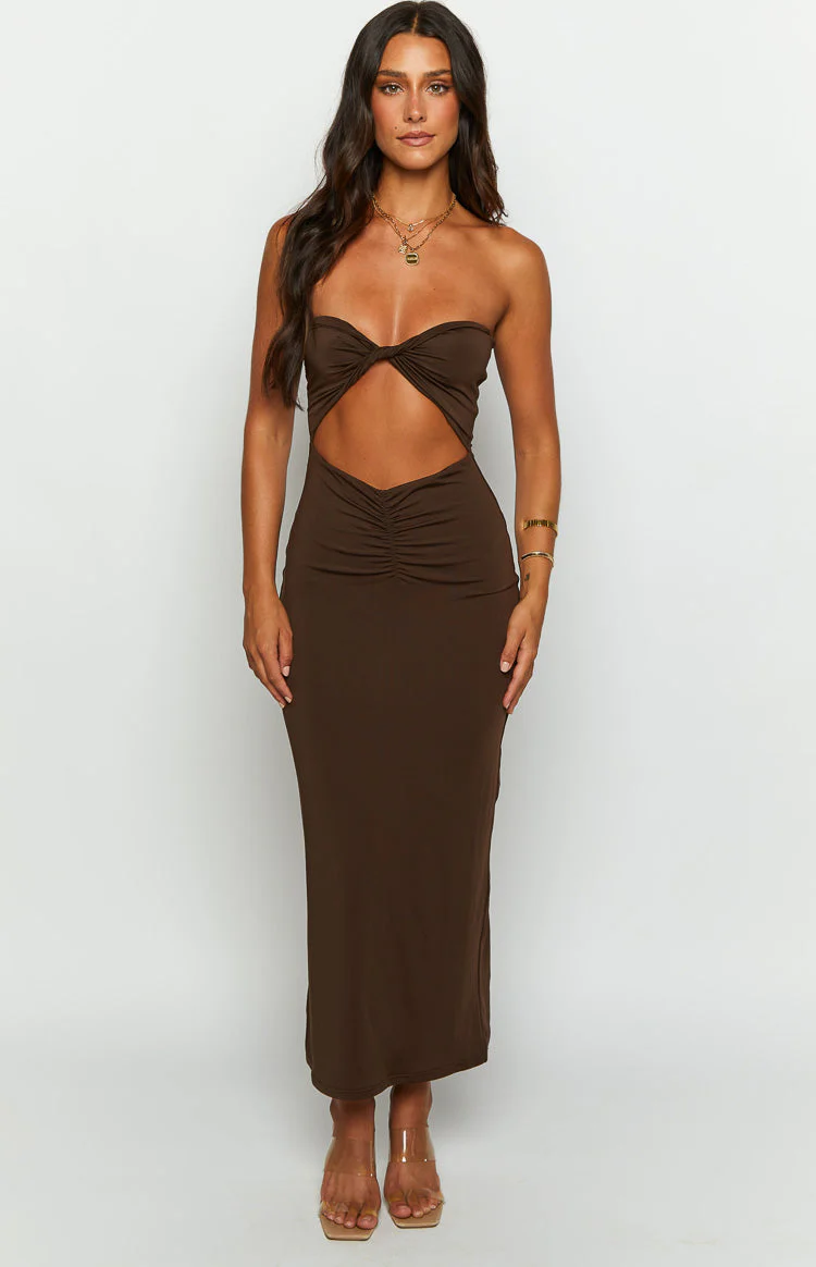Juliete Brown Midi Dress