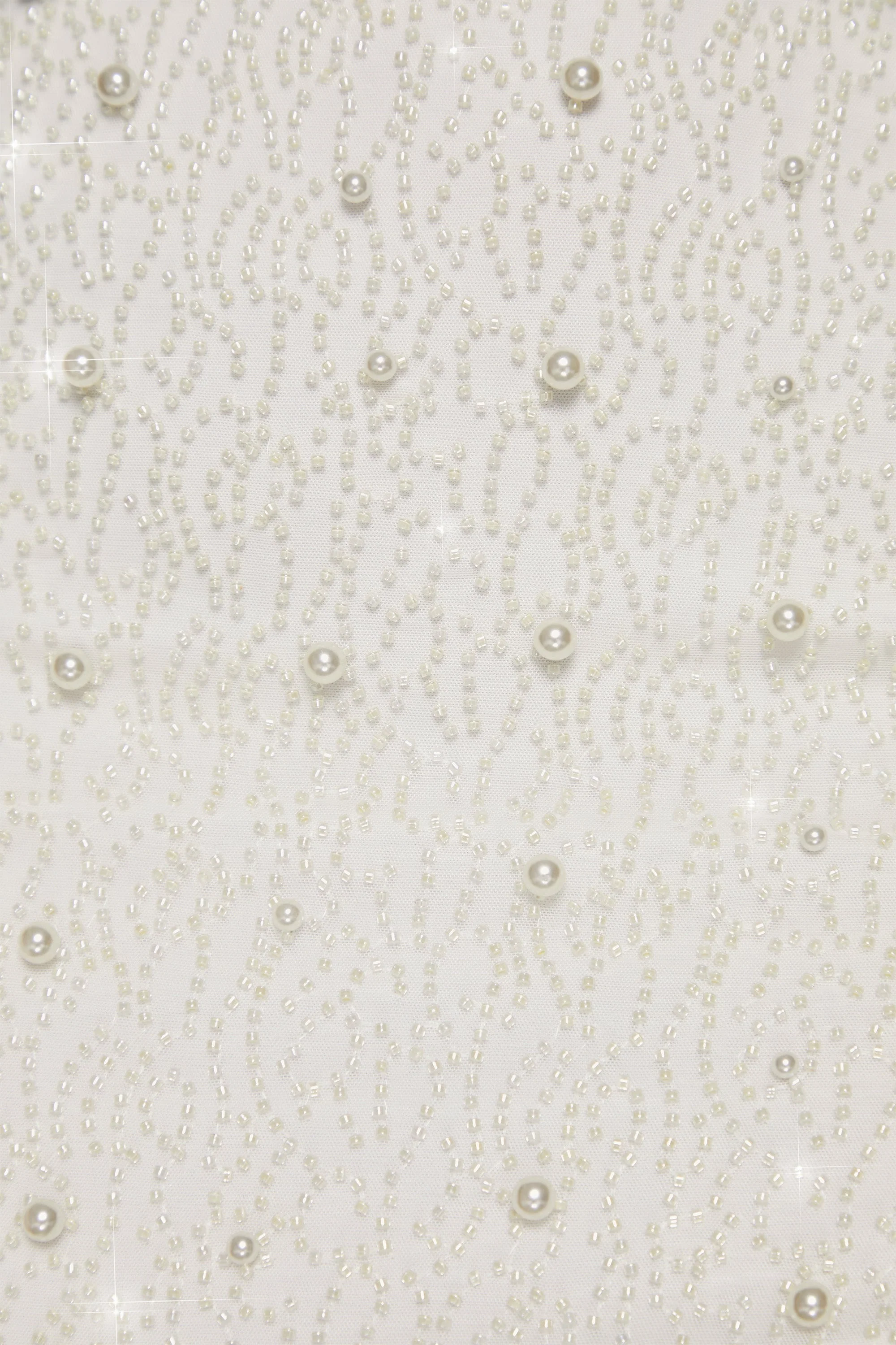 Embellished Cowl Neck Crop Top in Ivory