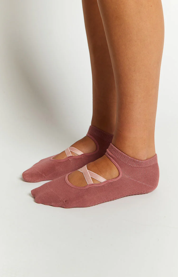 Elysia Pink Yoga Socks Two Pack