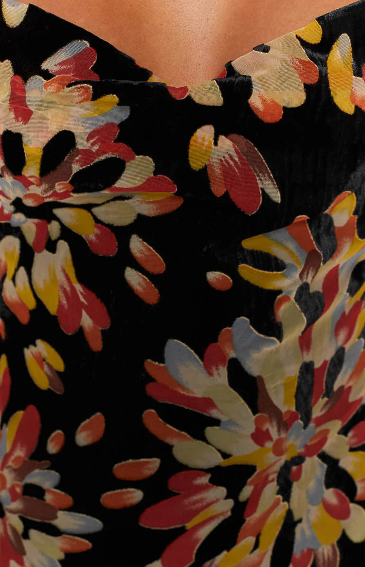 Lana Orange Print Maxi Dress