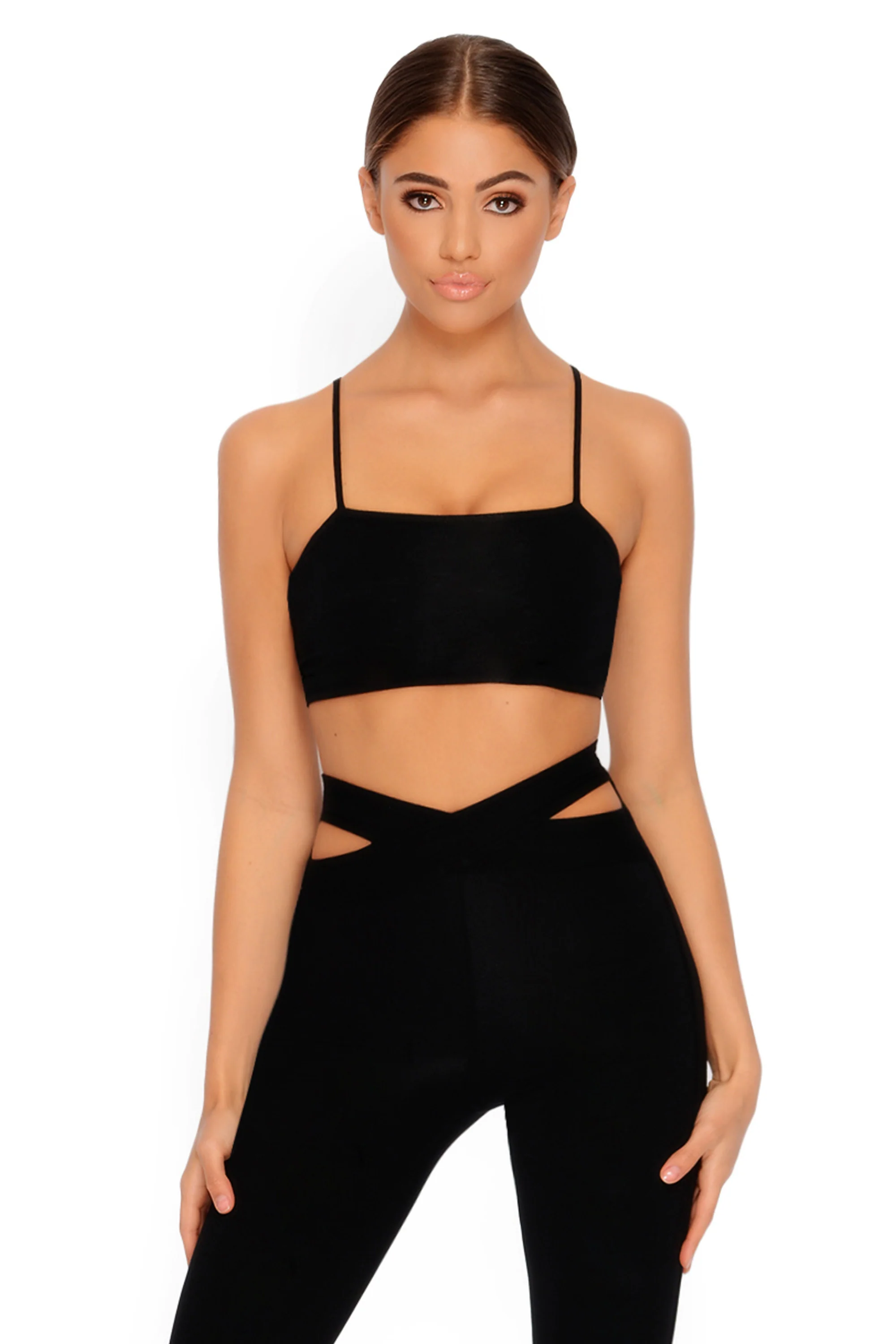 Cut Outta Here Crop Top in Black