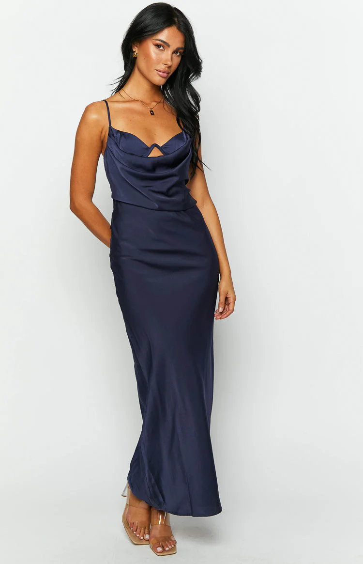 Autumn Navy Formal Maxi Dress