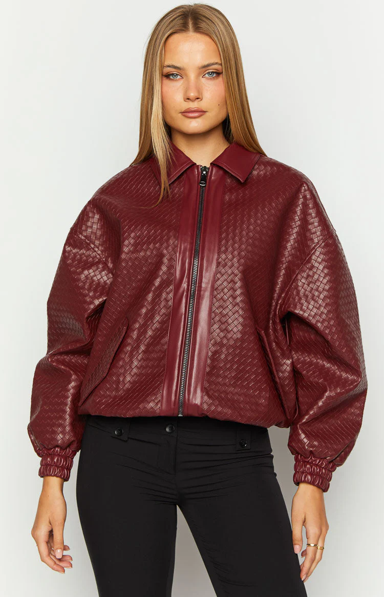 Lioness Kenny Burgundy Bomber Jacket