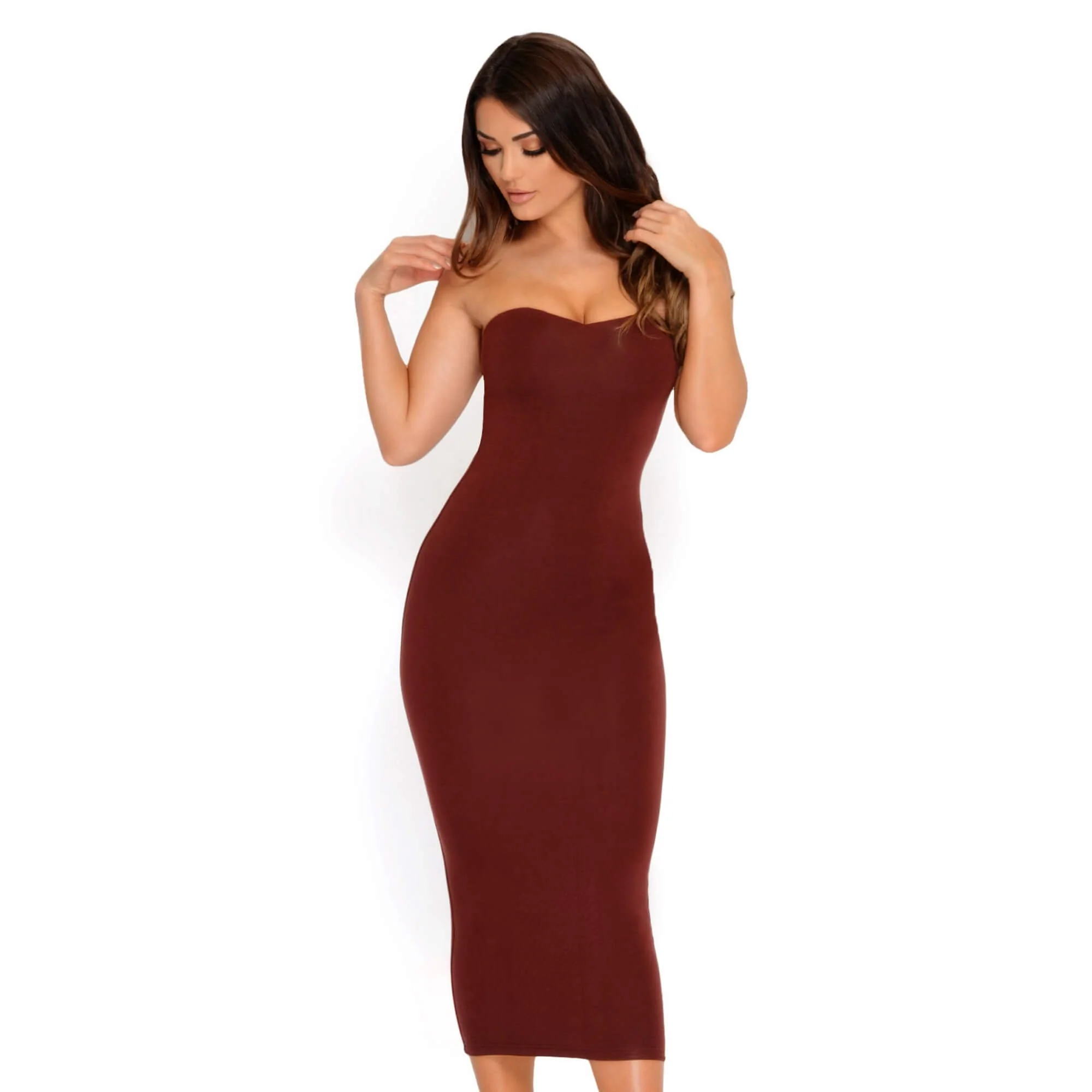 Keep Me Sweet Double Layered Midi Dress in Wine