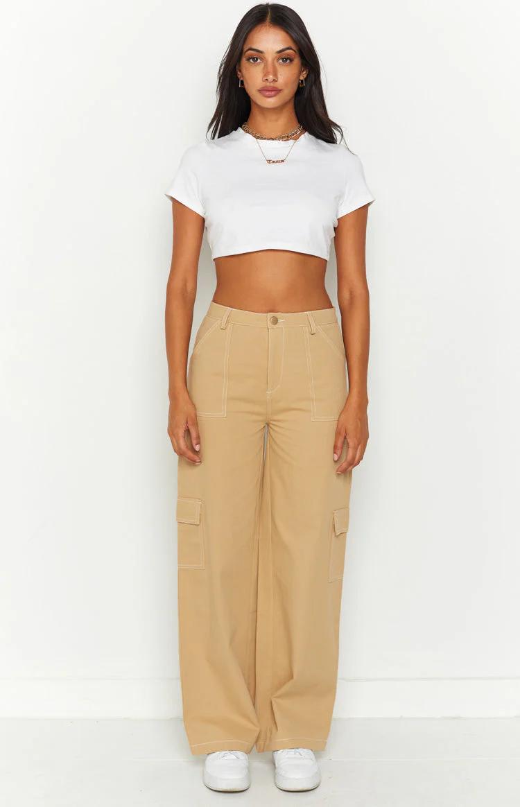 Iva Beige Cargo Pants