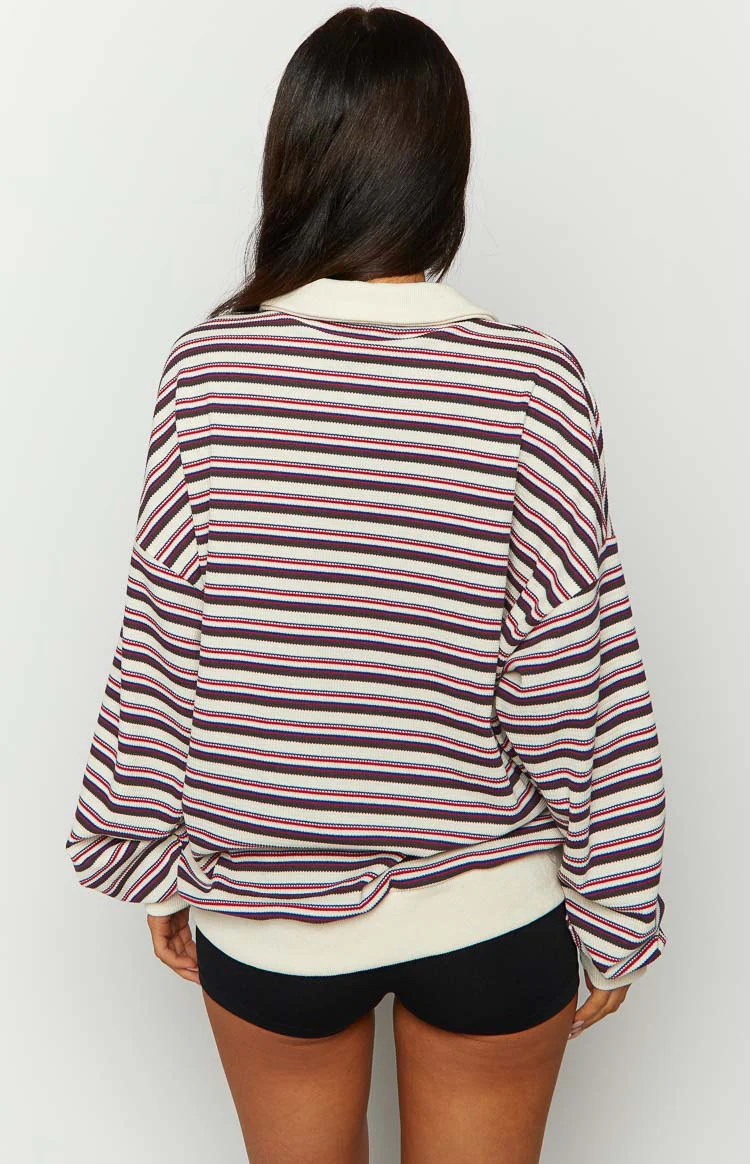 Lioness Porcelain Multi Striped Rugby Jersey