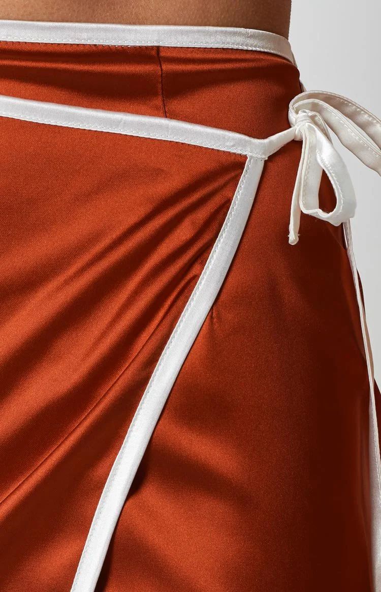 Lou Wrap Maxi Skirt Brown