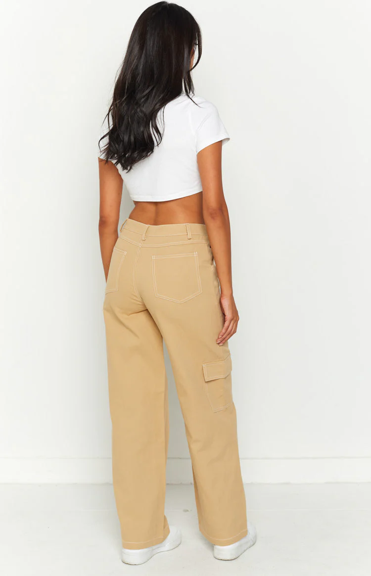 Iva Beige Cargo Pants