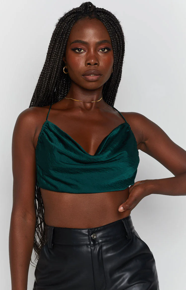 Lioness Born To Be Wild Crop Top Forest Green