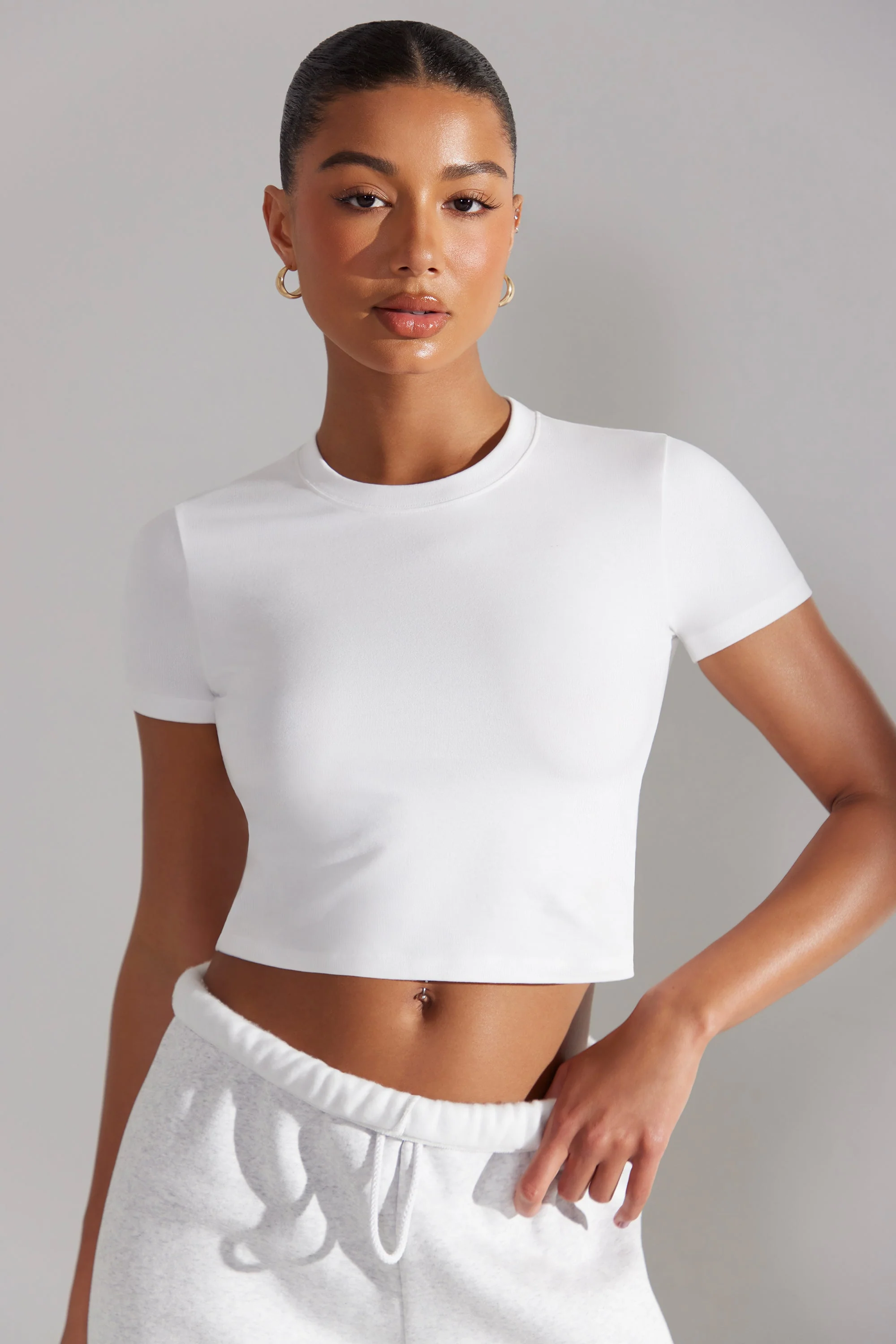 Cap Sleeve Baby Tee in White