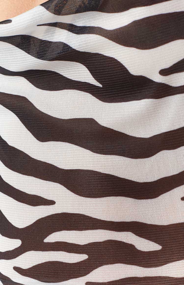 Parker White Print Mesh Dress