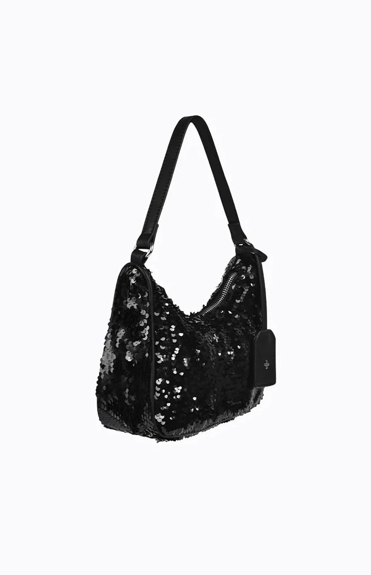 Peta & Jain Niah Black Sequin Shoulder Bag