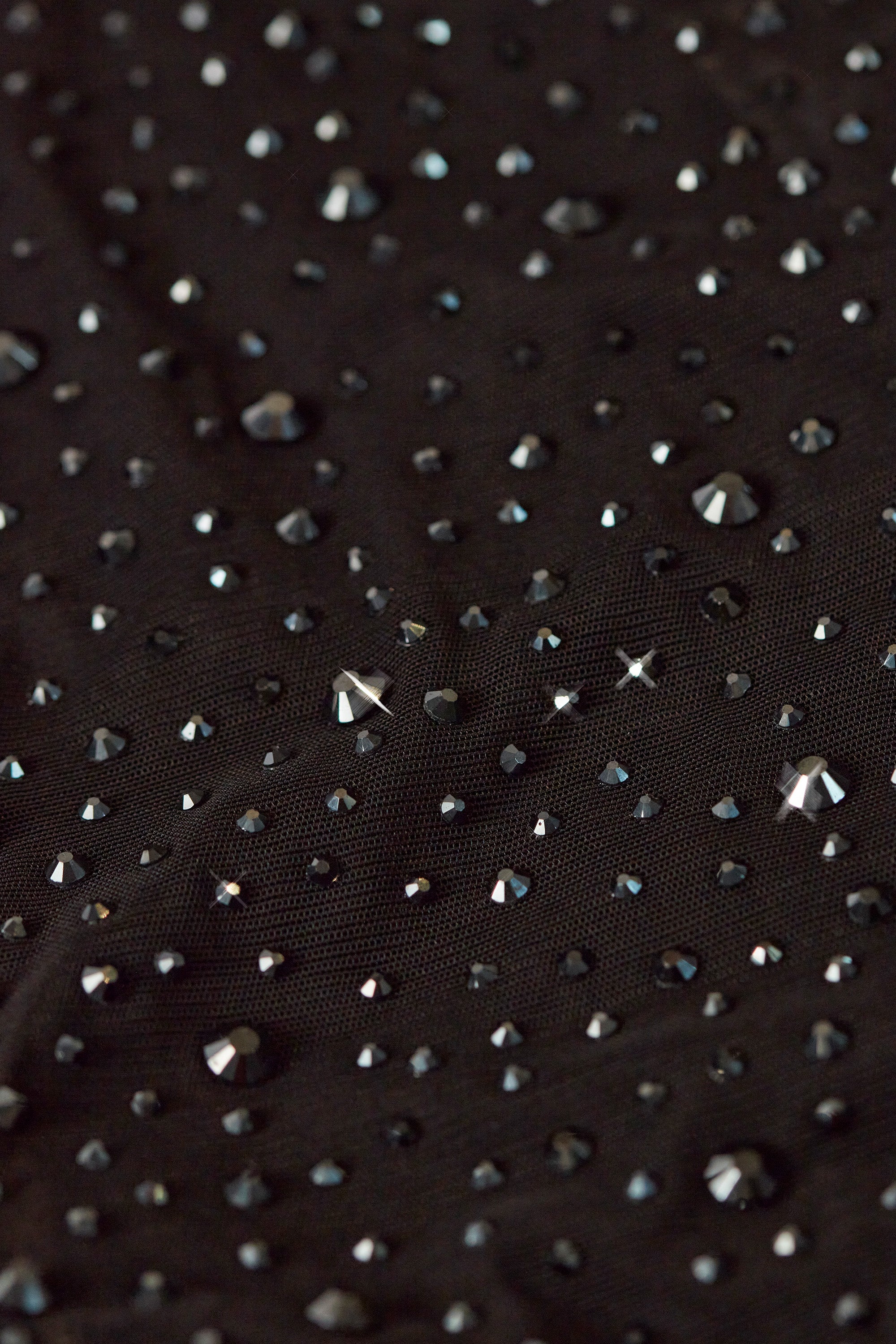 Embellished Cowl-Neck Crop Top in Black