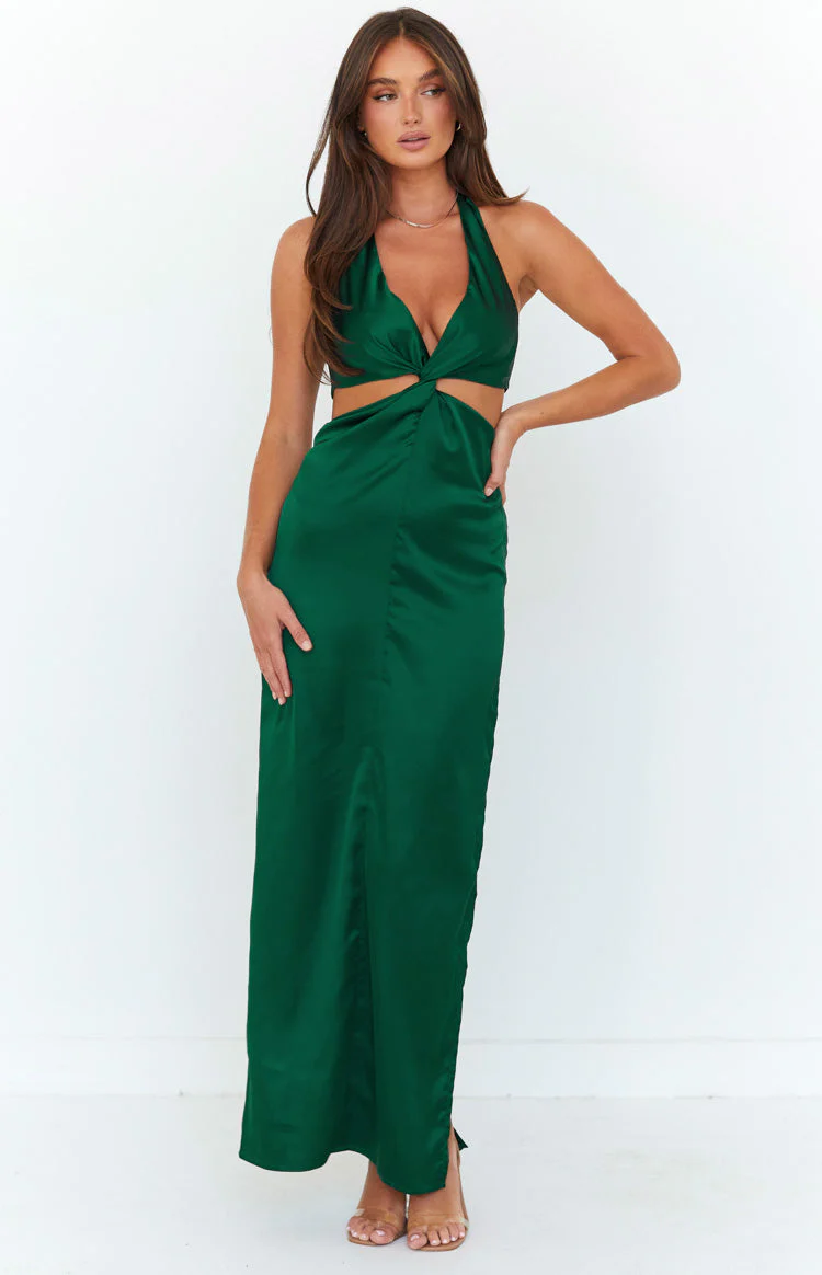Keira Emerald Cut Out Midi Dress