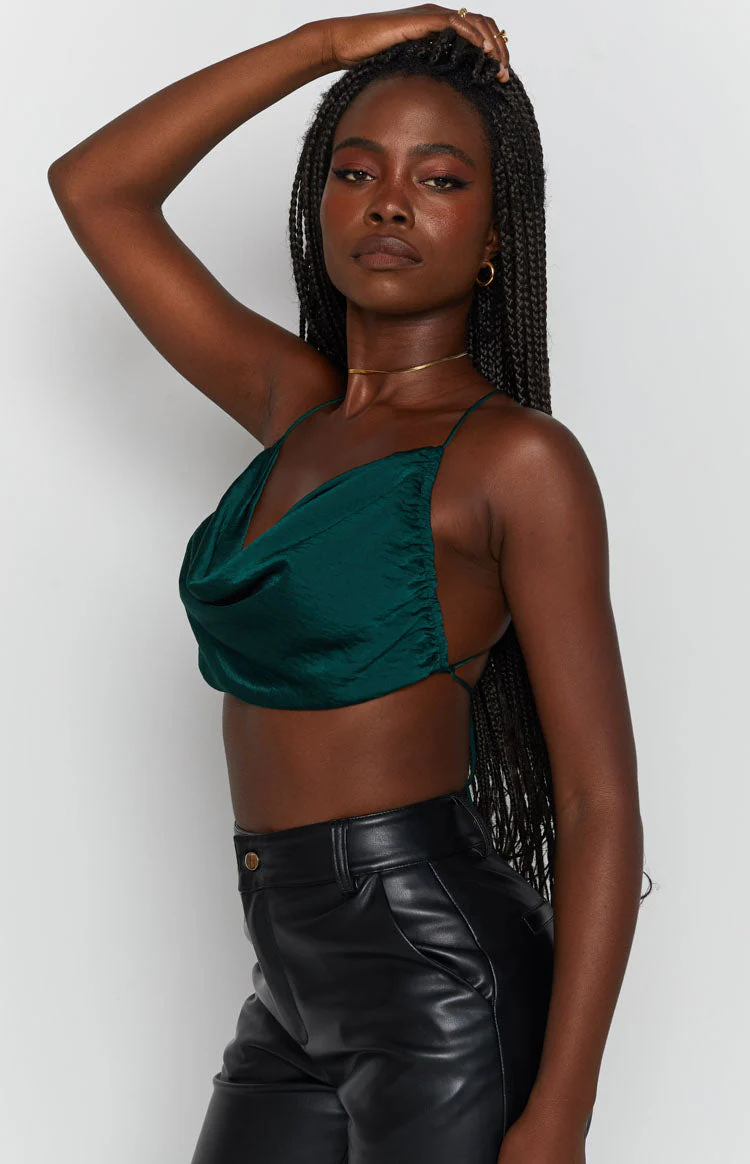 Lioness Born To Be Wild Crop Top Forest Green