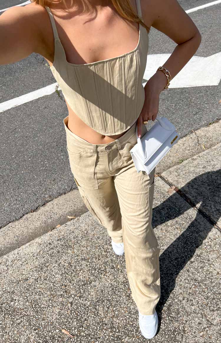 Lioness Miami Vice Wheat Linen Pant