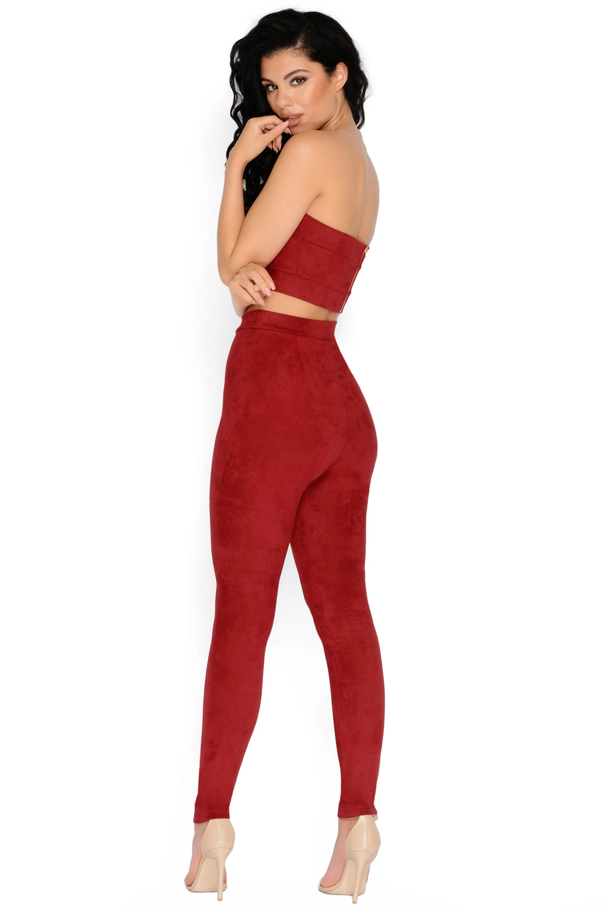 Killin‘ It Softly Suede Bandeau Top in Red