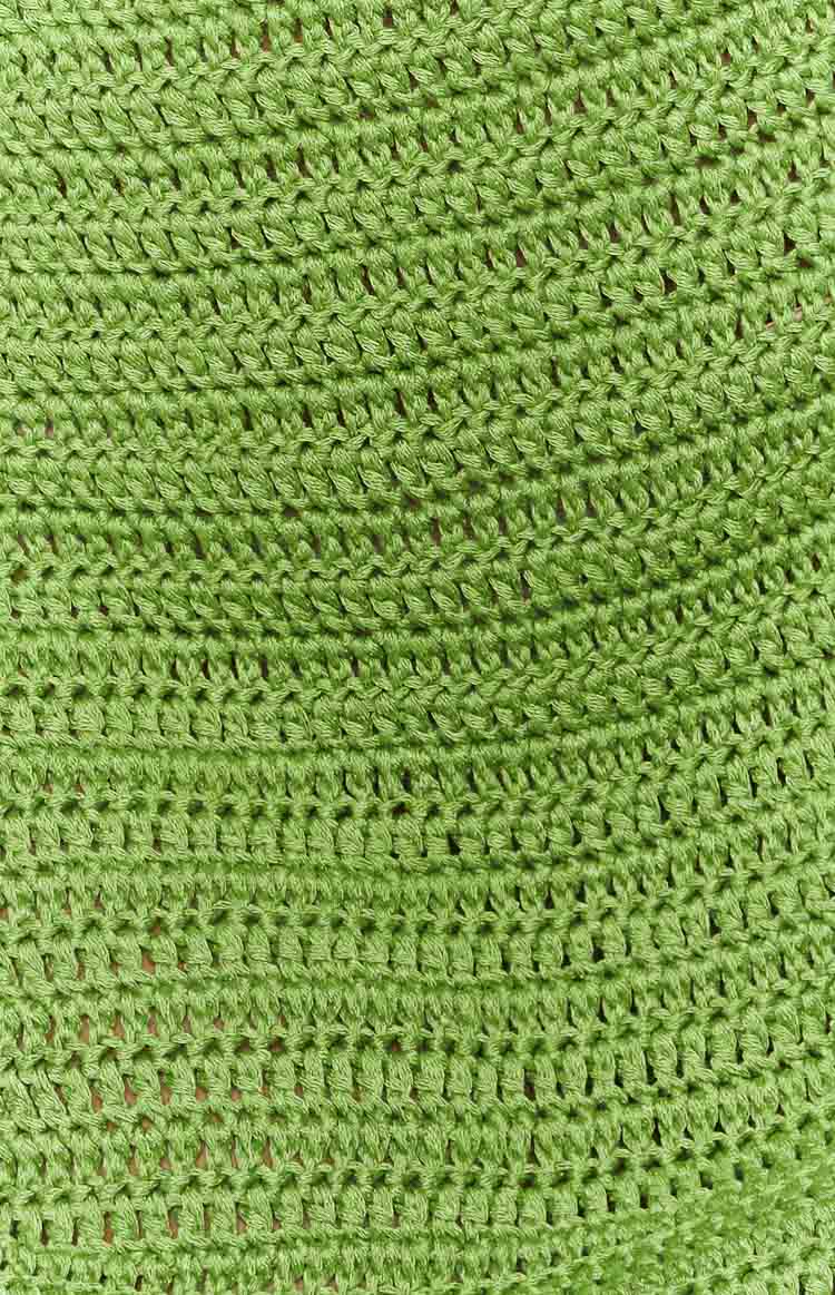 Sunny Green Crochet Mini Skirt