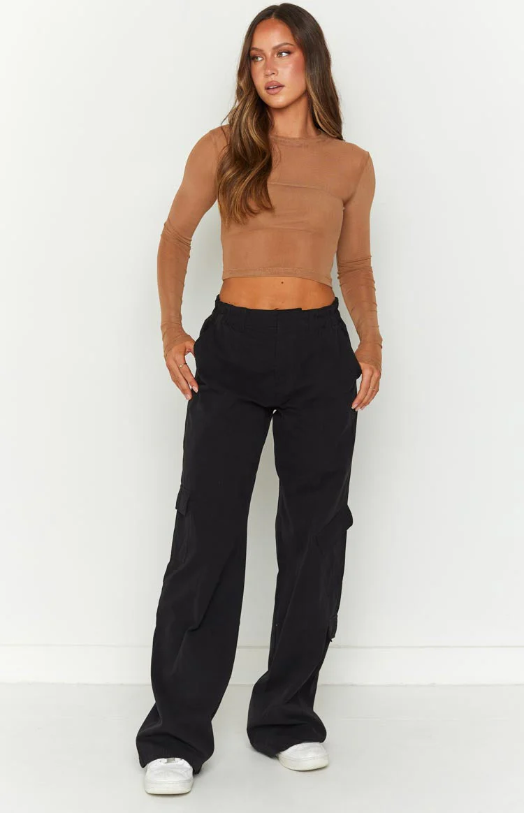 Millie Black Low Rise Cargo Trousers
