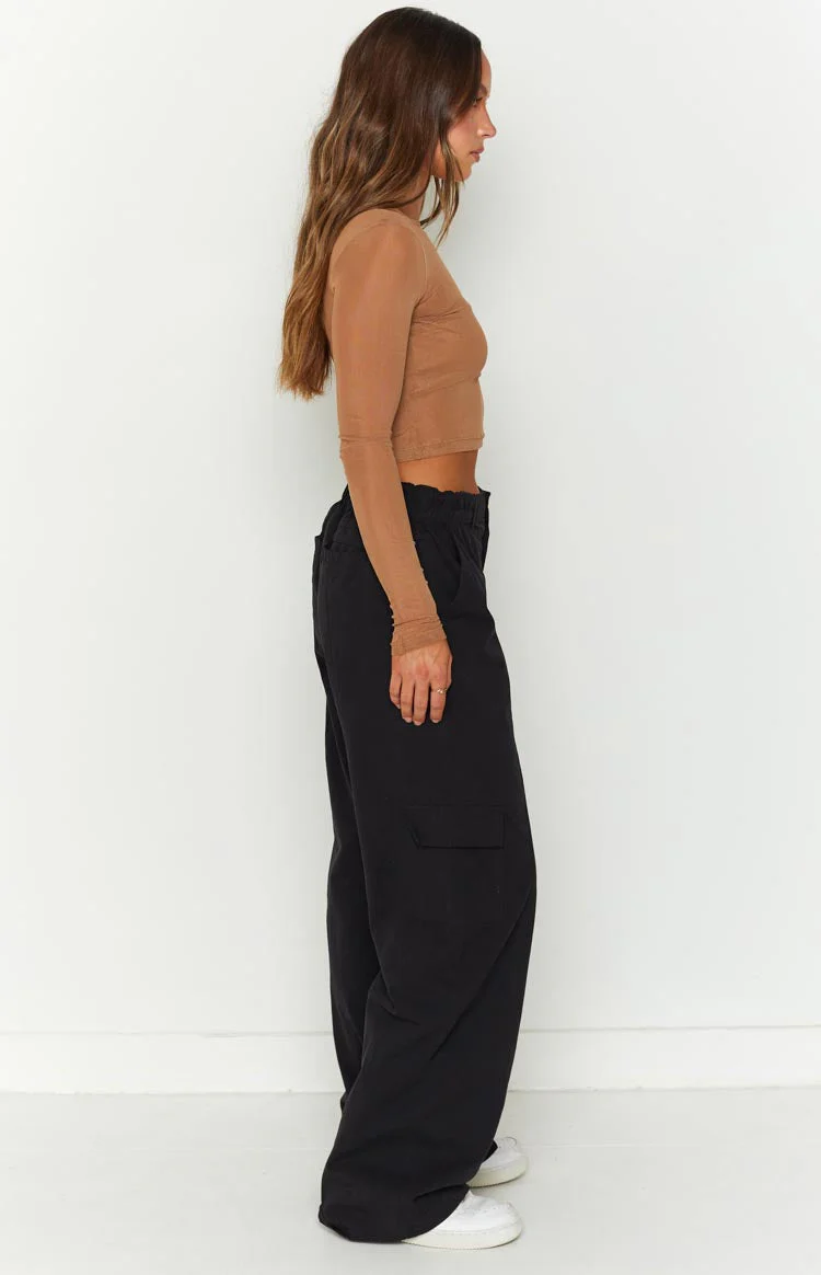 Millie Black Low Rise Cargo Trousers