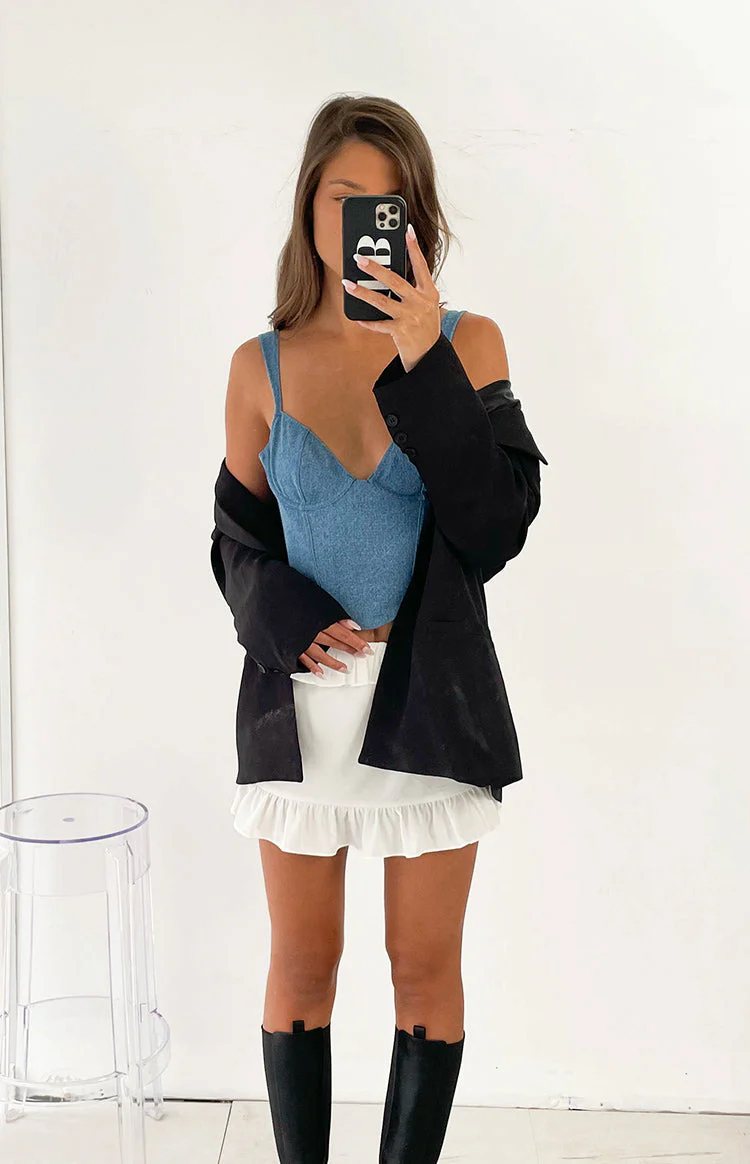 Kelsey White Mini Skirt