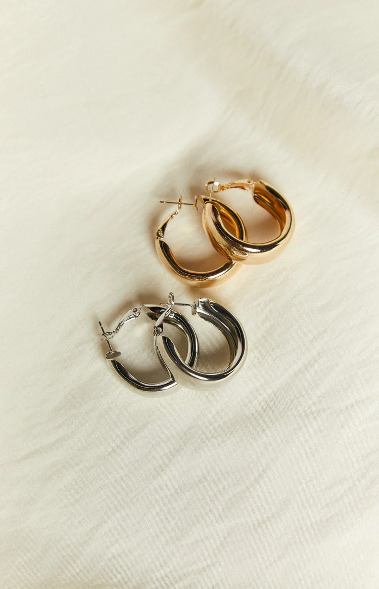 Rudy Silver And Gold Hoop Earrings 2 Pack