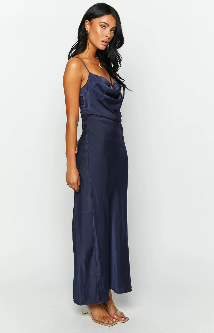 Autumn Navy Formal Maxi Dress