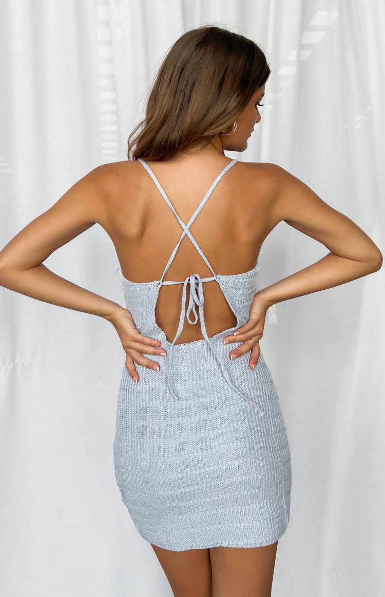 Ember Blue Crochet Mini Dress