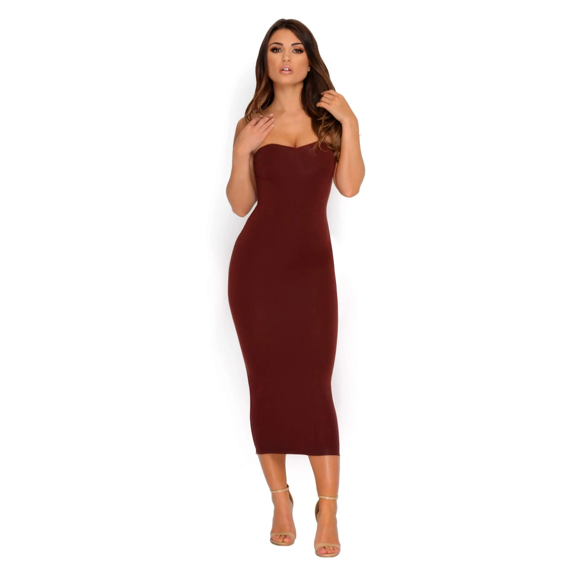 Keep Me Sweet Double Layered Midi Dress in Wine