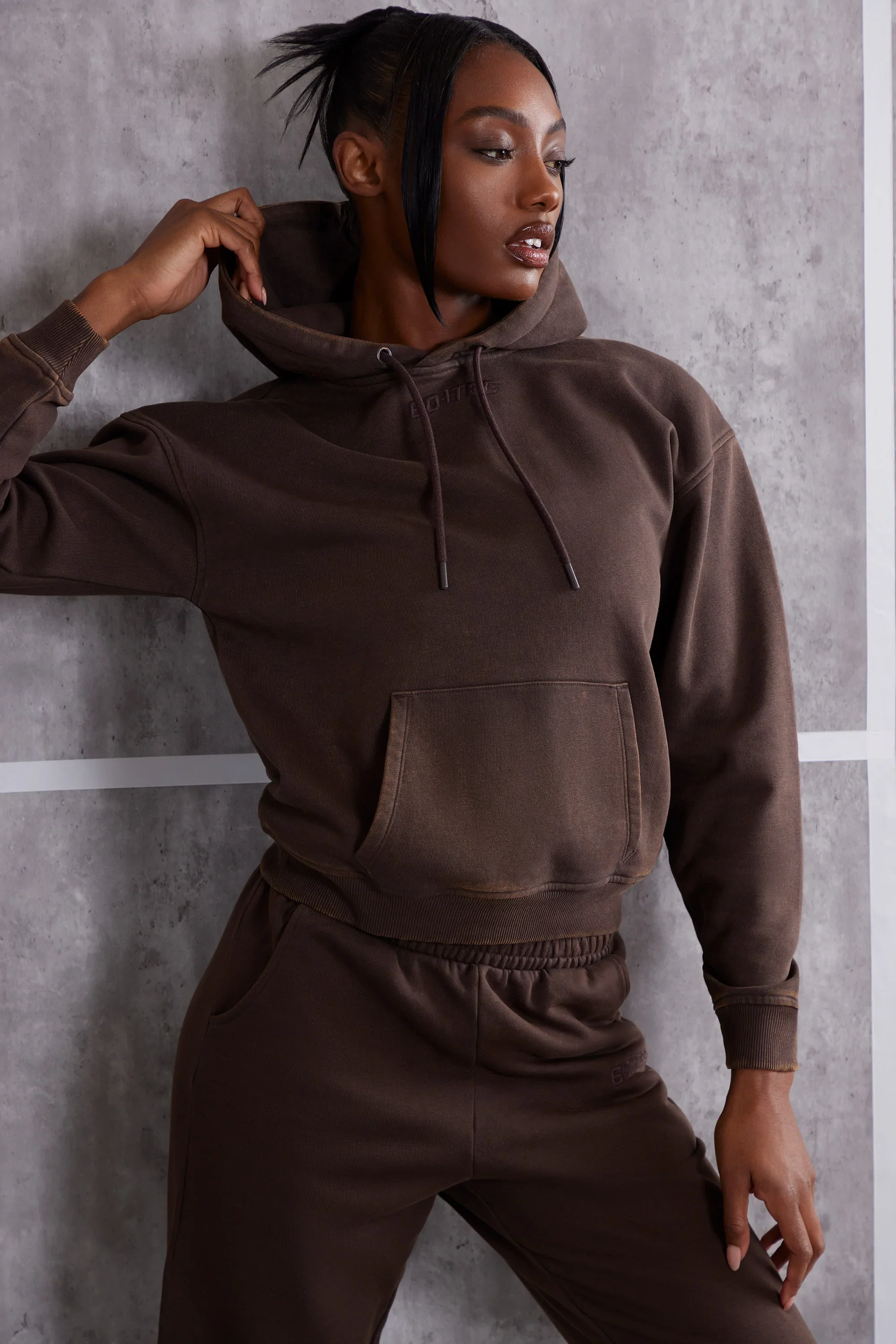 Hooded Sweatshirt in Brown