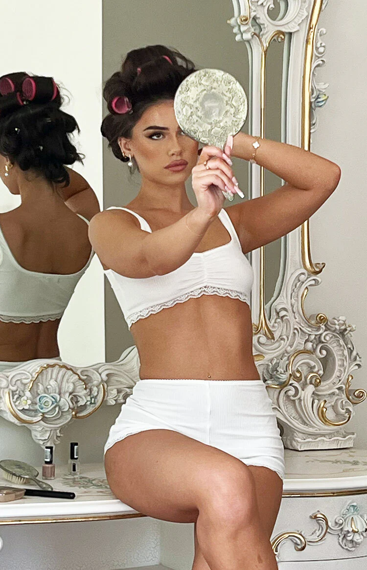 Baby White Rib Sleep Short