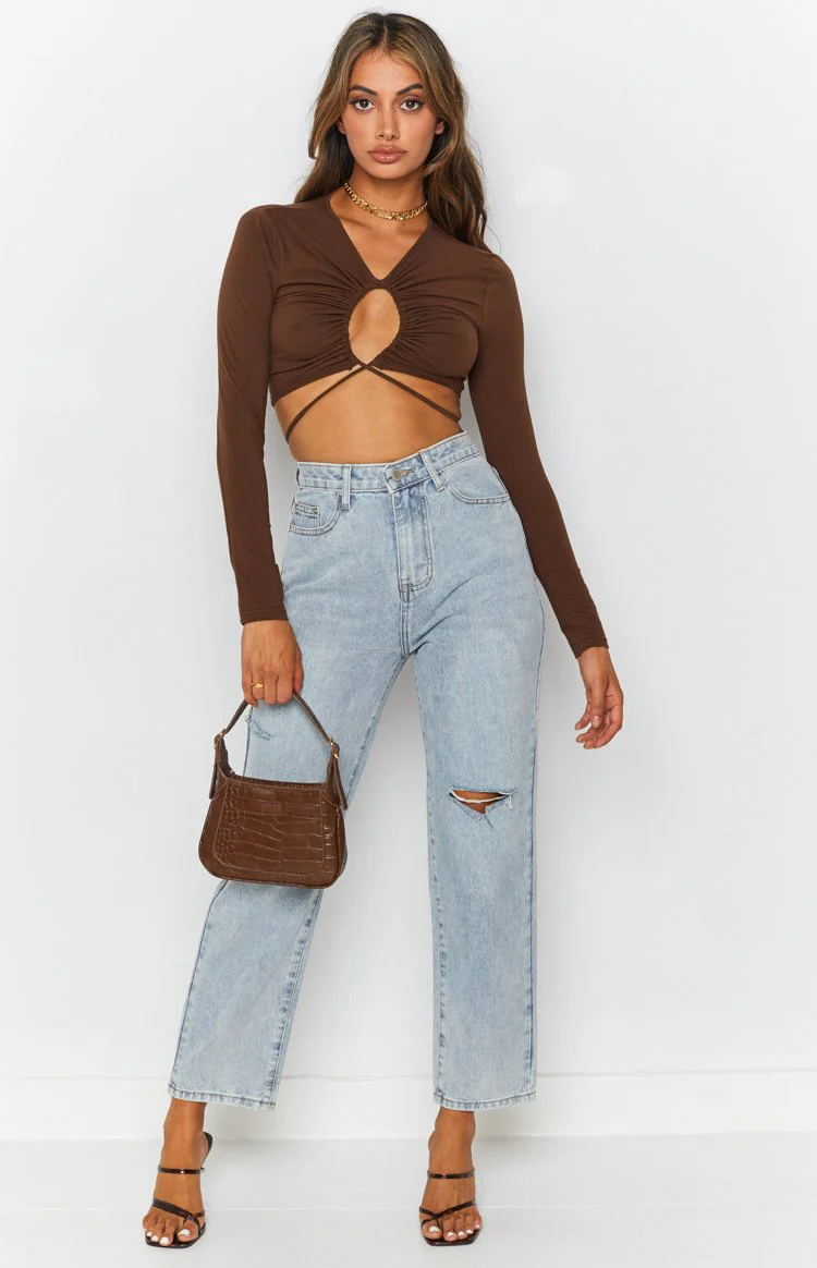 Serena Crop Top Brown