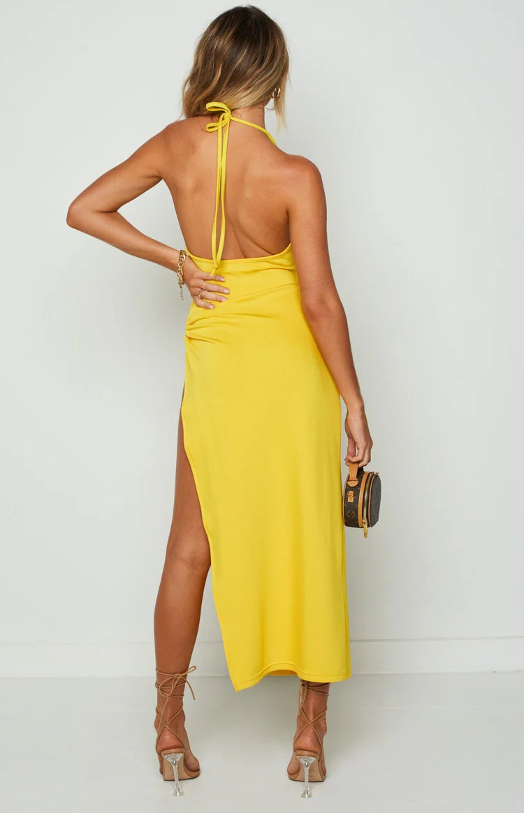 Lila Yellow Midi Dress
