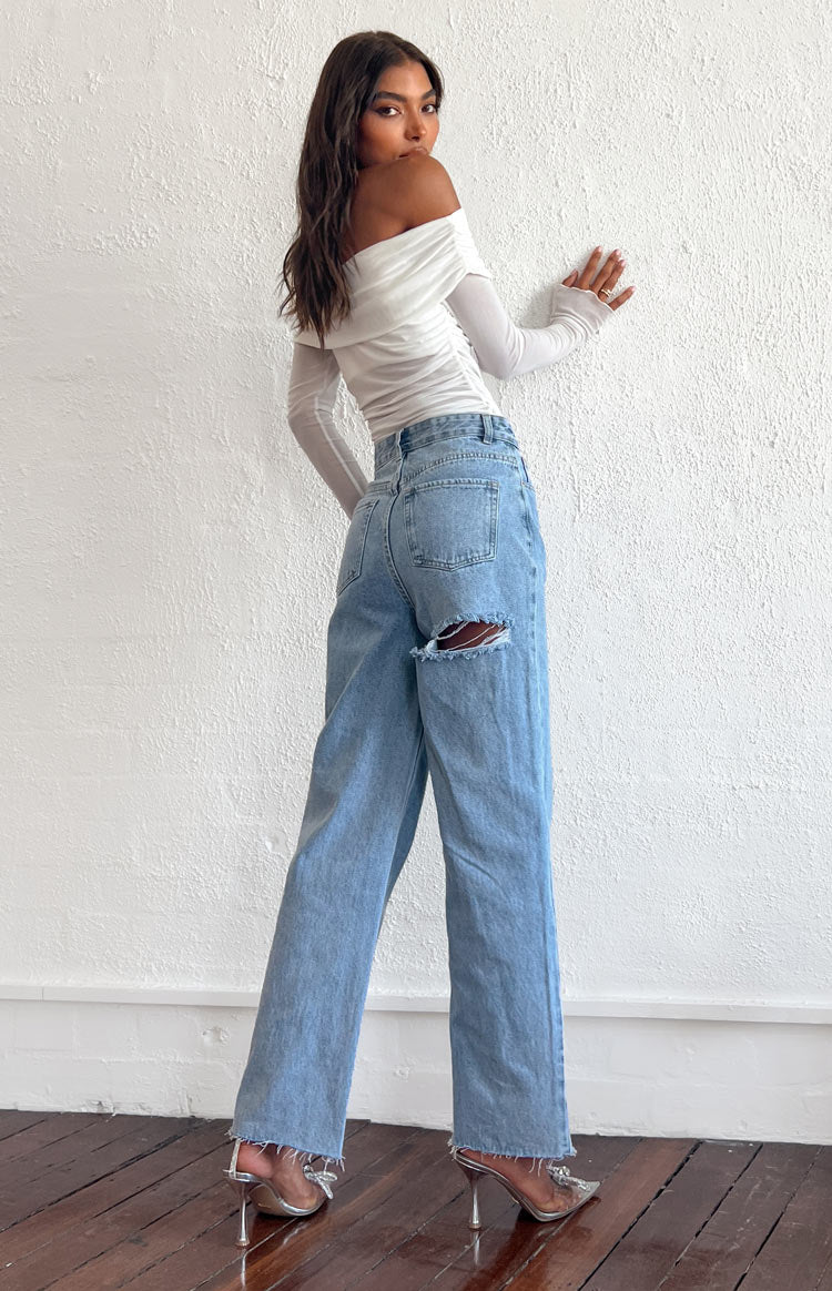 Ronnie Light Wash Denim Straight Leg Jeans